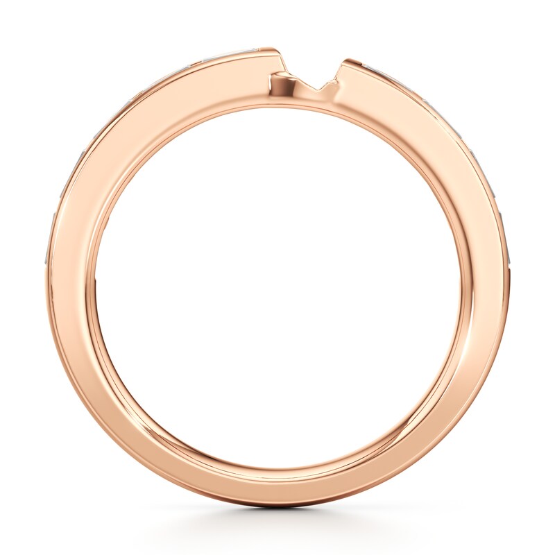 Main Image 2 of J'Lure Baguette-Cut Lab-Grown Diamond Contour Wedding Band 3/8 ct tw 18K Rose Gold
