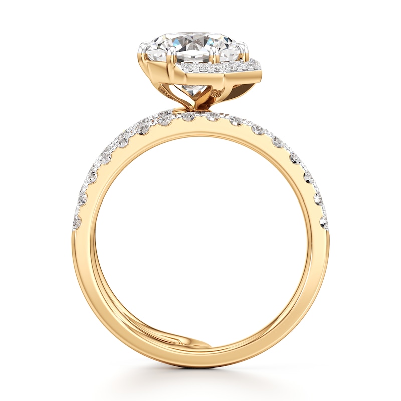 Main Image 2 of J'Lure Octagon Brilliant-Cut Lab-Grown Diamond Spiral Engagement Ring 2-1/2 ct tw 18K Yellow Gold