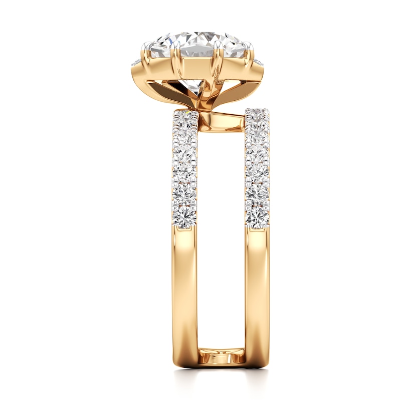 Main Image 3 of J'Lure Octagon Brilliant-Cut Lab-Grown Diamond Spiral Engagement Ring 2-1/2 ct tw 18K Yellow Gold