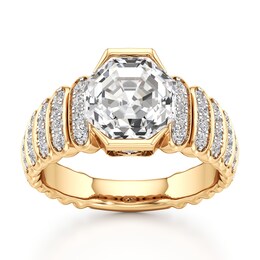 J'Lure Octagon Step-Cut Lab-Grown Diamond Engagement Ring 3-3/8 ct tw 18K Yellow Gold