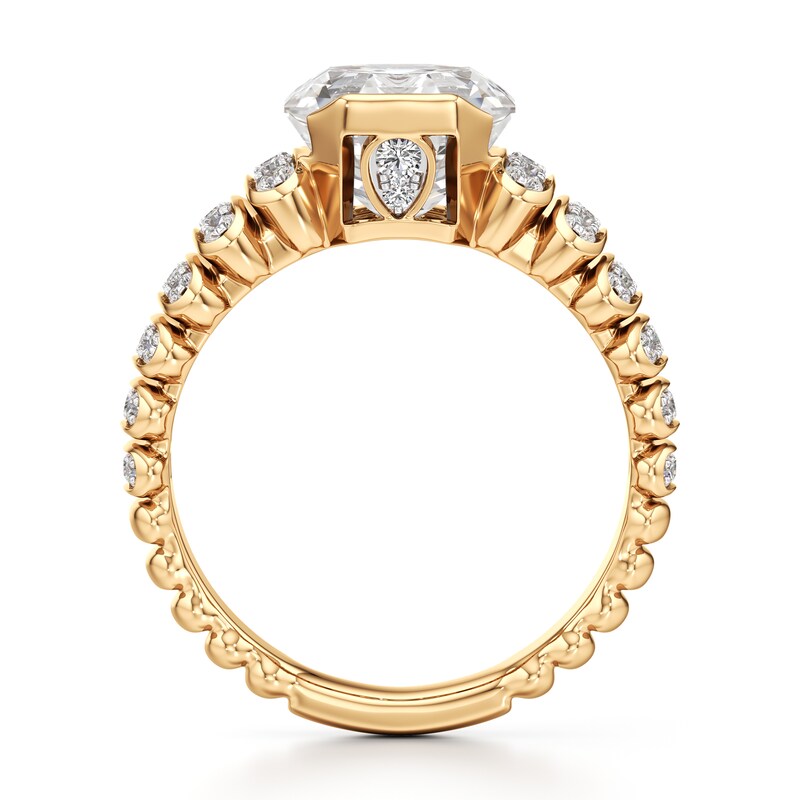 Main Image 2 of J'Lure Octagon Step-Cut Lab-Grown Diamond Engagement Ring 3-3/8 ct tw 18K Yellow Gold