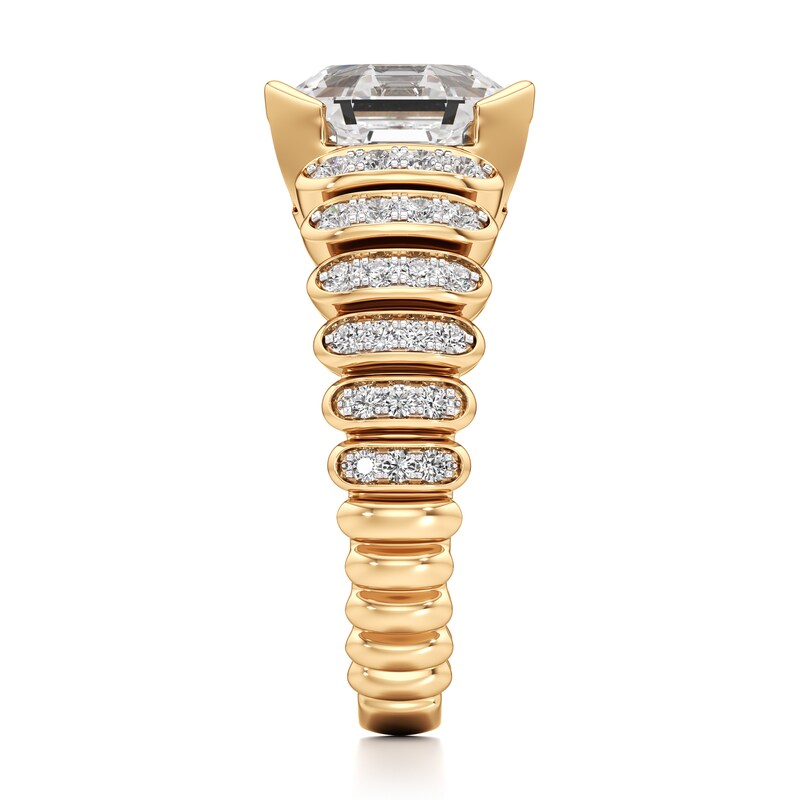 Main Image 3 of J'Lure Octagon Step-Cut Lab-Grown Diamond Engagement Ring 3-3/8 ct tw 18K Yellow Gold