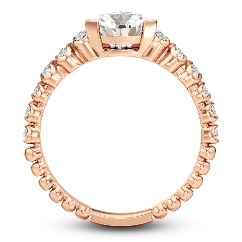 Main Image 4 of J'Lure Trillion Curved Brilliant-Cut Lab-Grown Diamond Engagement Ring 1-1/6 ct tw 18K Rose Gold