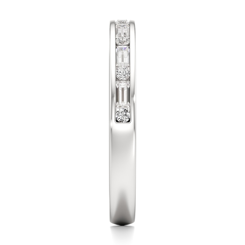 Main Image 3 of J'Lure Baguette & Round-Cut Lab-Grown Diamond Wedding Band 3/8 ct tw 18K White Gold