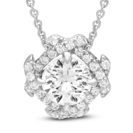 Unspoken Diamond Halo Necklace 2-1/2 ct tw 14K White Gold 18"