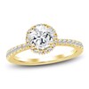 Thumbnail Image 1 of Round-Cut Lab-Grown Diamond Halo Engagement Ring 1-1/2 ct tw 14K Yellow Gold