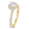 Thumbnail Image 2 of Round-Cut Lab-Grown Diamond Halo Engagement Ring 1-1/2 ct tw 14K Yellow Gold