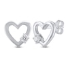 Thumbnail Image 2 of Diamond Solitaire Heart Stud Earrings 1/10 ct tw Sterling Silver