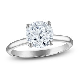 Round-Cut Lab-Grown Diamond Solitaire Engagement Ring 2 ct tw 14K White Gold (VS2/F)