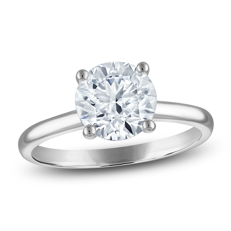 Main Image 1 of Round-Cut Lab-Grown Diamond Solitaire Engagement Ring 2 ct tw 14K White Gold (VS2/F)