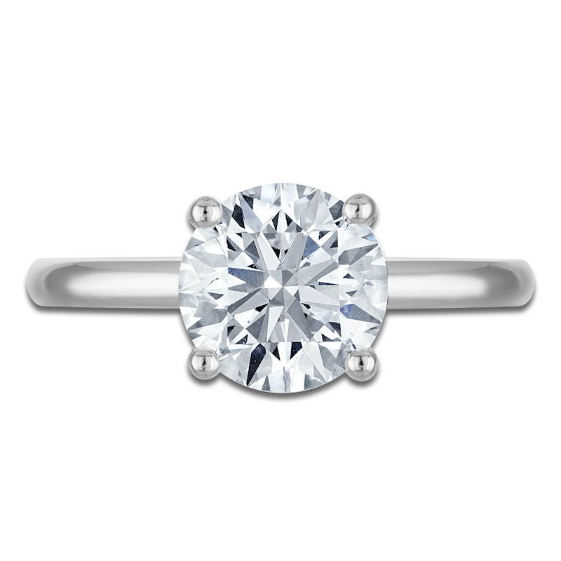 Main Image 3 of Round-Cut Lab-Grown Diamond Solitaire Engagement Ring 2 ct tw 14K White Gold (VS2/F)