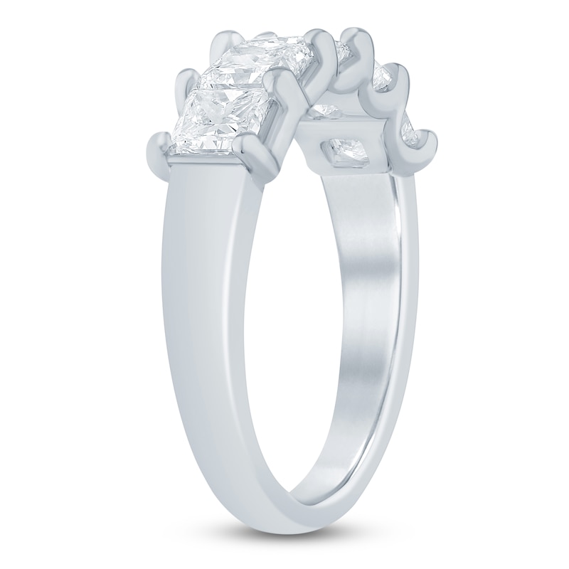 Main Image 2 of Princess-Cut Lab-Grown Diamond Five-Stone Anniversary Ring 2 ct tw 14K White Gold