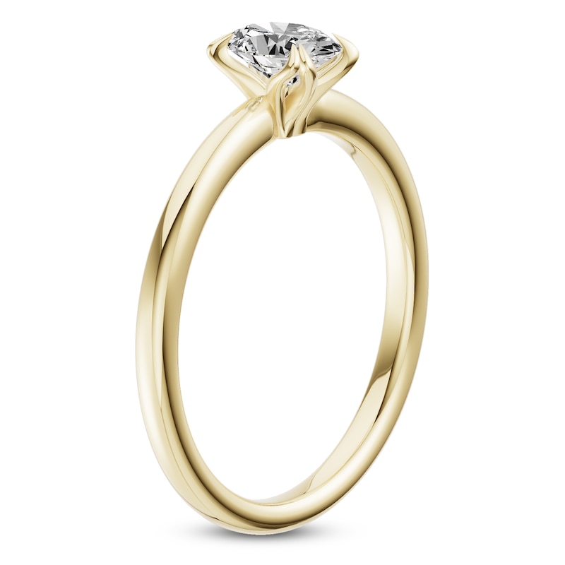 Main Image 2 of Oval-Cut Diamond Solitaire Engagement Ring 1/2 ct tw 14K Yellow Gold (I2/I)
