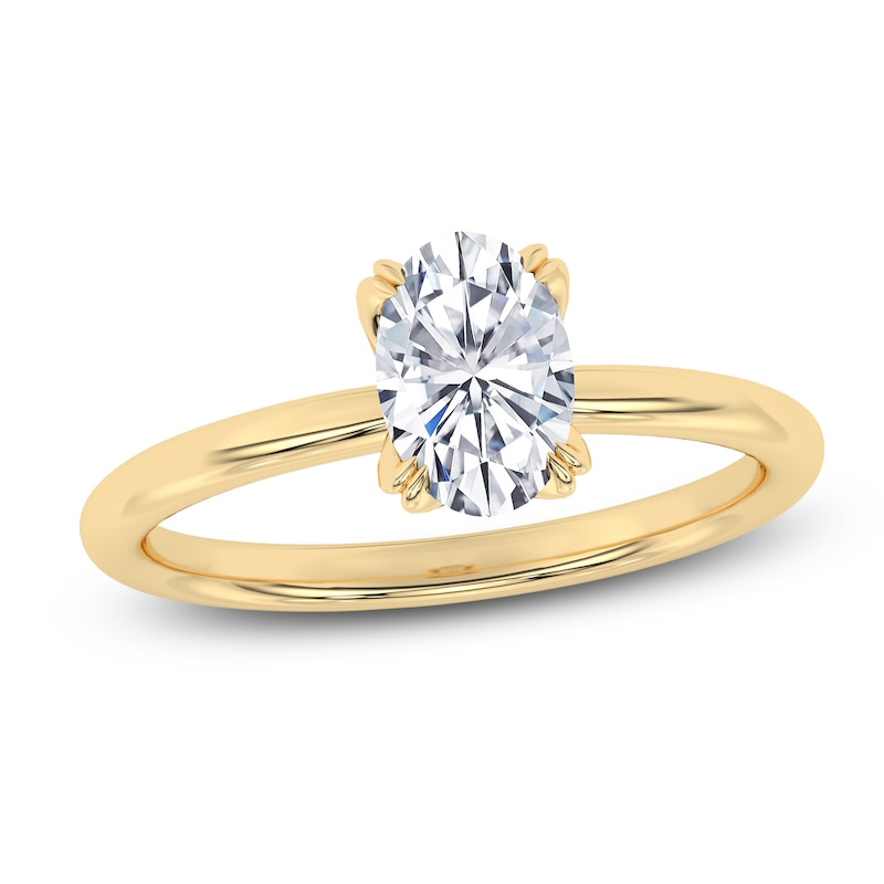 Main Image 1 of Oval-Cut Diamond Solitaire Engagement Ring 1 ct tw 14K Yellow Gold (I2/I)