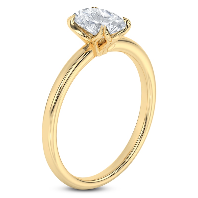 Main Image 2 of Oval-Cut Diamond Solitaire Engagement Ring 1 ct tw 14K Yellow Gold (I2/I)