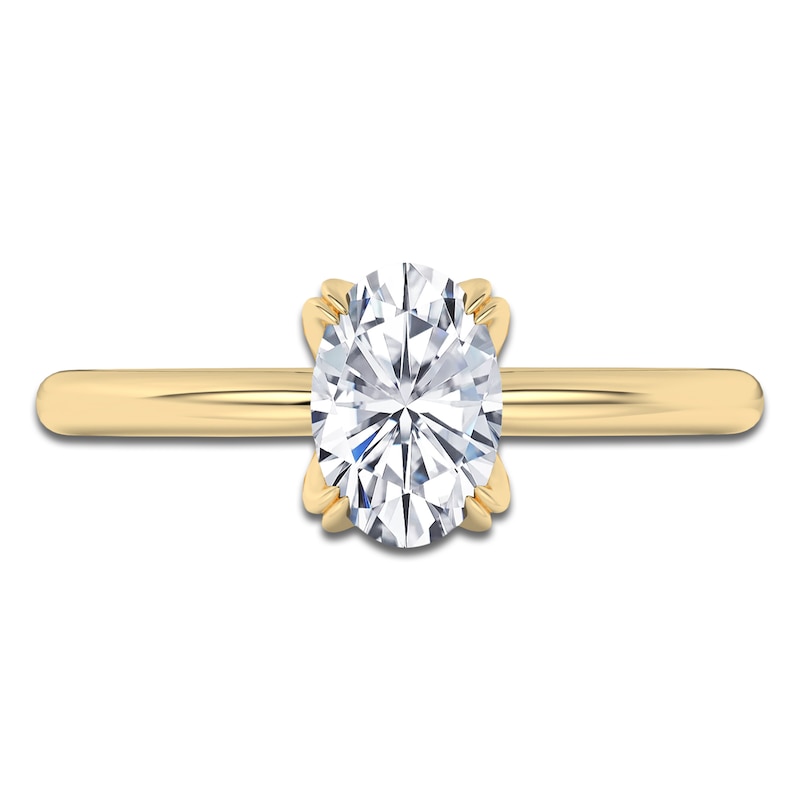Main Image 3 of Oval-Cut Diamond Solitaire Engagement Ring 1 ct tw 14K Yellow Gold (I2/I)