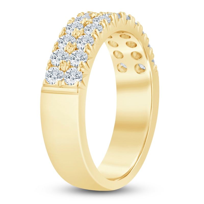 Main Image 2 of Lab-Grown Diamond Two-Row Anniversary Ring 1 ct tw 14K Yellow Gold