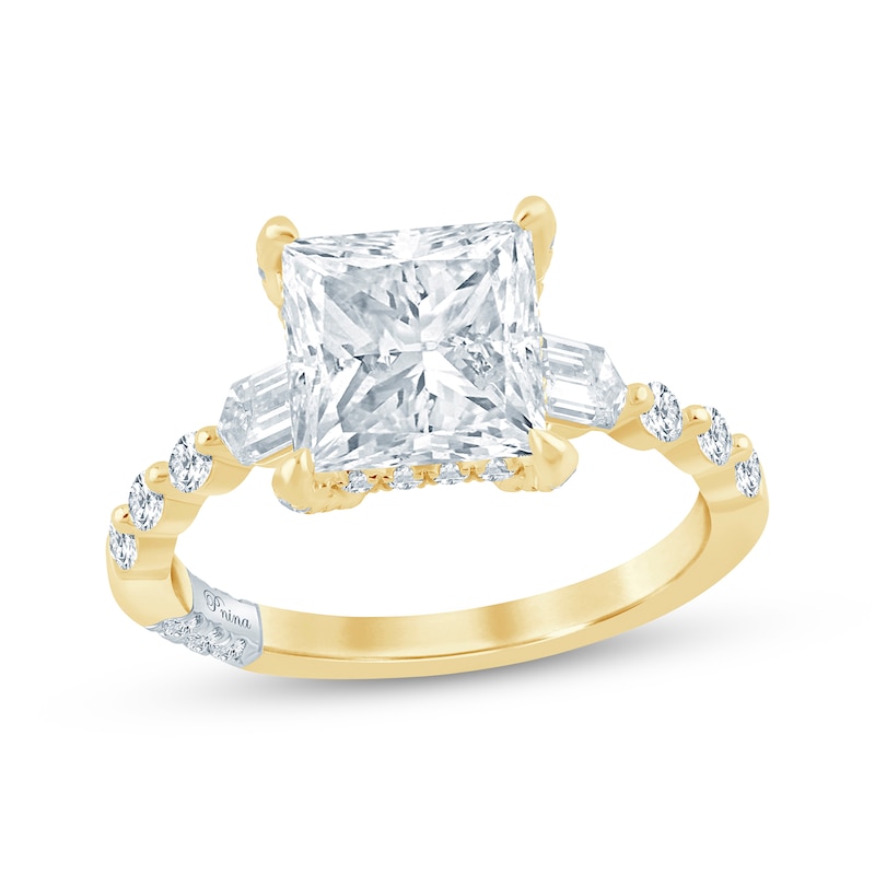 Main Image 1 of Pnina Tornai Princess-Cut Lab-Grown Diamond Engagement Ring 3-3/4 ct tw 14K Yellow Gold