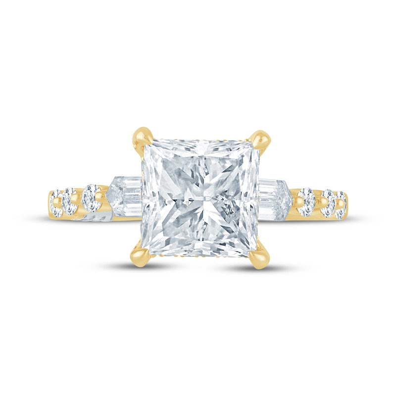 Main Image 3 of Pnina Tornai Princess-Cut Lab-Grown Diamond Engagement Ring 3-3/4 ct tw 14K Yellow Gold