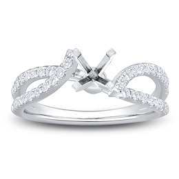 Lab-Grown Diamond Crossover Shank Engagement Ring Setting 3/8 ct tw 14K White Gold