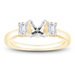 Emerald-Cut Lab-Grown Diamond Engagement Ring Setting 1/2 ct tw 14K Yellow Gold