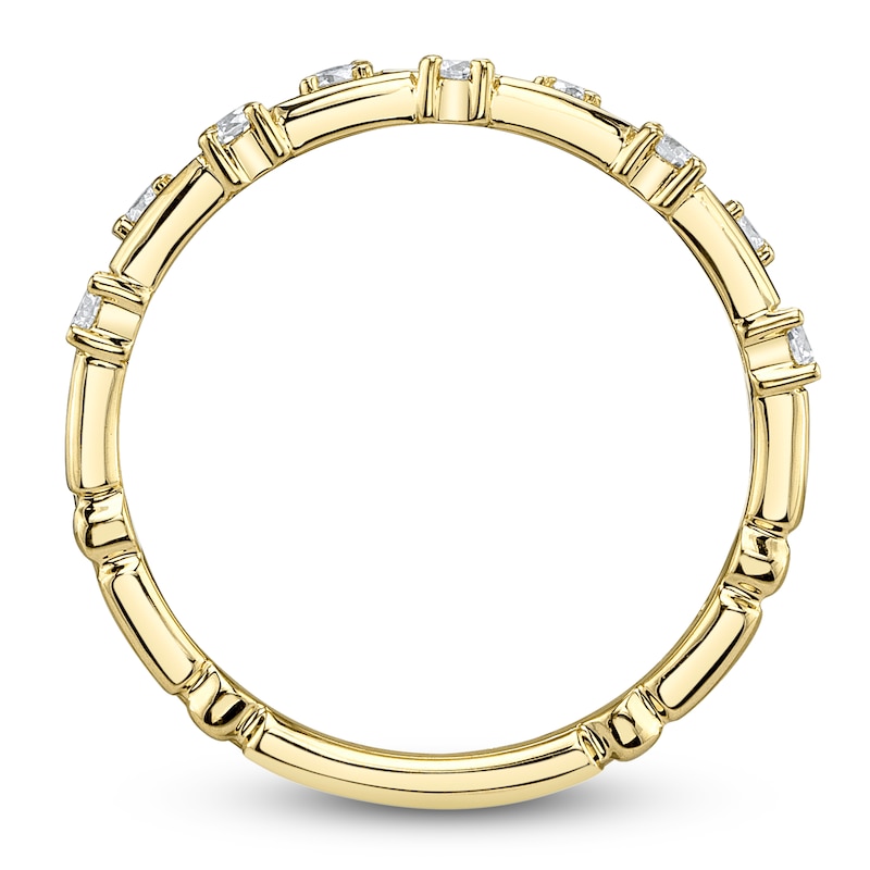 Main Image 4 of Shy Creation Diamond Staggered Two-Row Ring 1/5 ct tw 14K Yellow Gold SC55028368