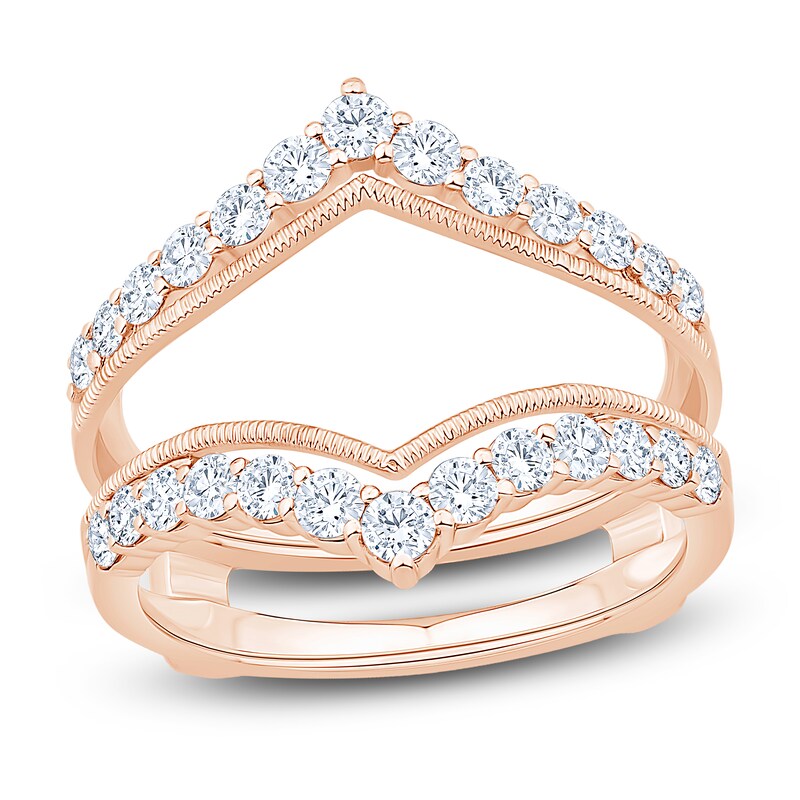 Main Image 1 of Certified Diamond & Milgrain Enhancer Ring 7/8 ct tw 14K Rose Gold