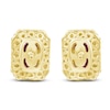 Thumbnail Image 2 of Rectangle-Cut Natural Ruby & Diamond Halo Earrings 1/5 ct tw 14K Yellow Gold