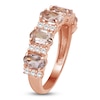 Thumbnail Image 2 of Oval-Cut Natural Morganite & Diamond Five-Stone Ring 1/4 ct tw 10K Rose Gold