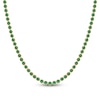 Thumbnail Image 1 of Natural Emerald Bezel-Set Line Necklace 14K Yellow Gold 17"