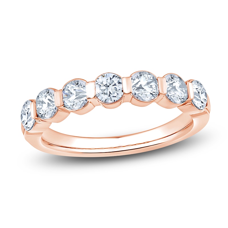 Main Image 1 of Lab-Grown Diamond Seven-Stone Anniversary Ring 1-1/3 ct tw 14K Rose Gold