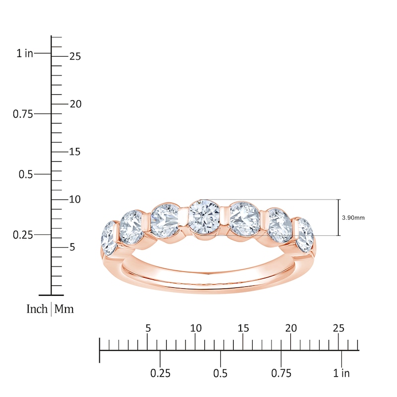 Main Image 4 of Lab-Grown Diamond Seven-Stone Anniversary Ring 1-1/3 ct tw 14K Rose Gold