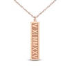 Thumbnail Image 1 of Roman Numeral Date Vertical Tag Necklace 14K Rose Gold 18"