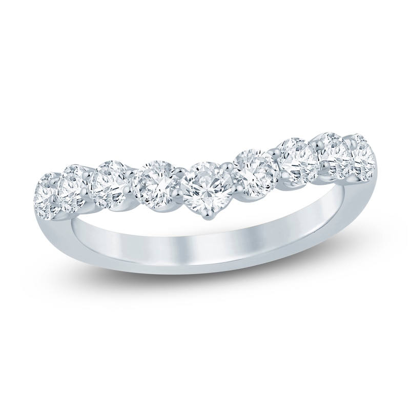 Main Image 1 of Lab-Grown Diamond Contour Anniversary Ring 1 ct tw 14K White Gold