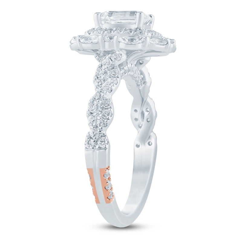 Main Image 2 of Pnina Tornai Emerald-Cut Diamond Halo Engagement Ring 1-1/2 ct tw 14K White Gold