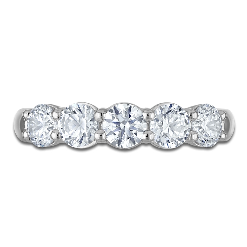 Main Image 3 of Vera Wang VOW Lab-Grown Diamond Five-Stone Anniversary Ring 1-1/2 ct tw Platinum