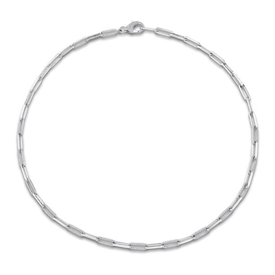 Shy Creation Diamond Fashion Necklace 1-1/4 ct tw 14K White Gold 18" SC55011606