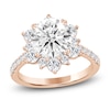 Thumbnail Image 1 of Round-Cut Lab-Grown Diamond Halo Engagement Ring 3 ct tw 14K Rose Gold