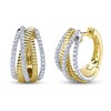 Thumbnail Image 2 of Shy Creation Diamond Ribbed Crossover Hoop Earrings 1/2 ct tw 14K Two-Tone Gold SC22009809D0.60