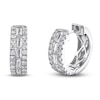 Thumbnail Image 1 of Shy Creation Baguette & Round-Cut Diamond Hoop Earrings 1 ct tw 14K White Gold SC22007694