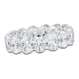 Certified Oval-Cut Diamond Eternity Band 6-3/4 to 8-1/6 ct tw Platinum