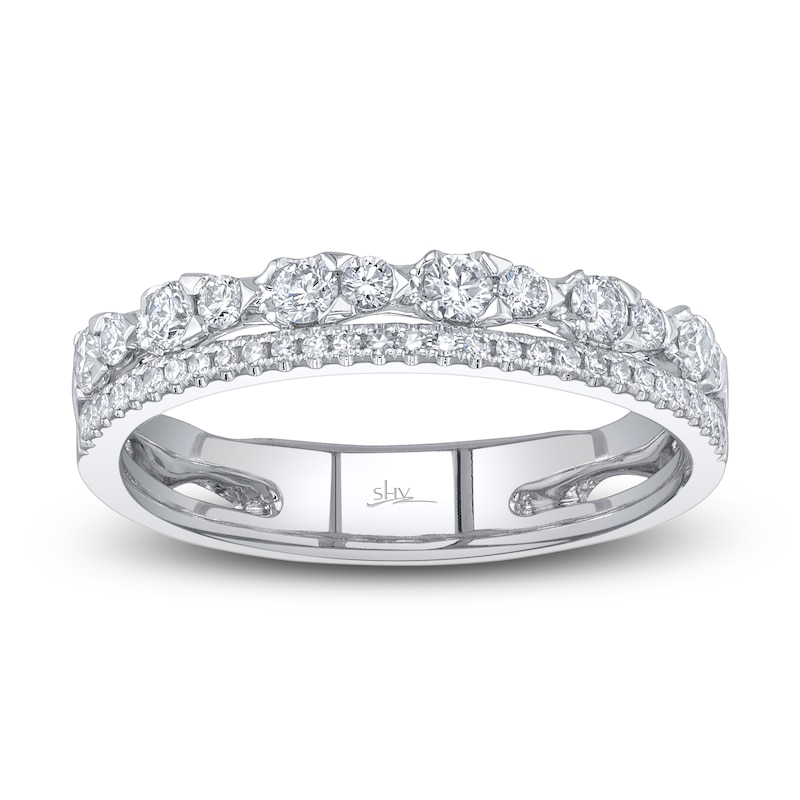 Main Image 2 of Shy Creation Diamond Two-Row Ring 3/8 ct tw 14K White Gold SC55025658