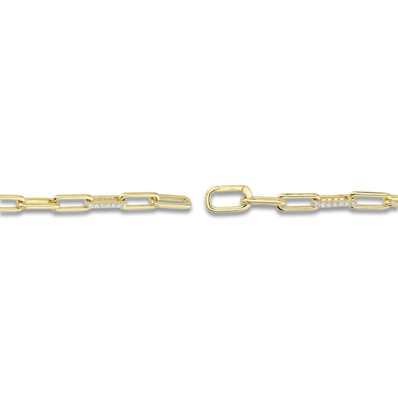 Main Image 3 of Shy Creation Diamond Paperclip Link Bracelet 3/4 ct tw 14K Yellow Gold 7" SC55021382V4