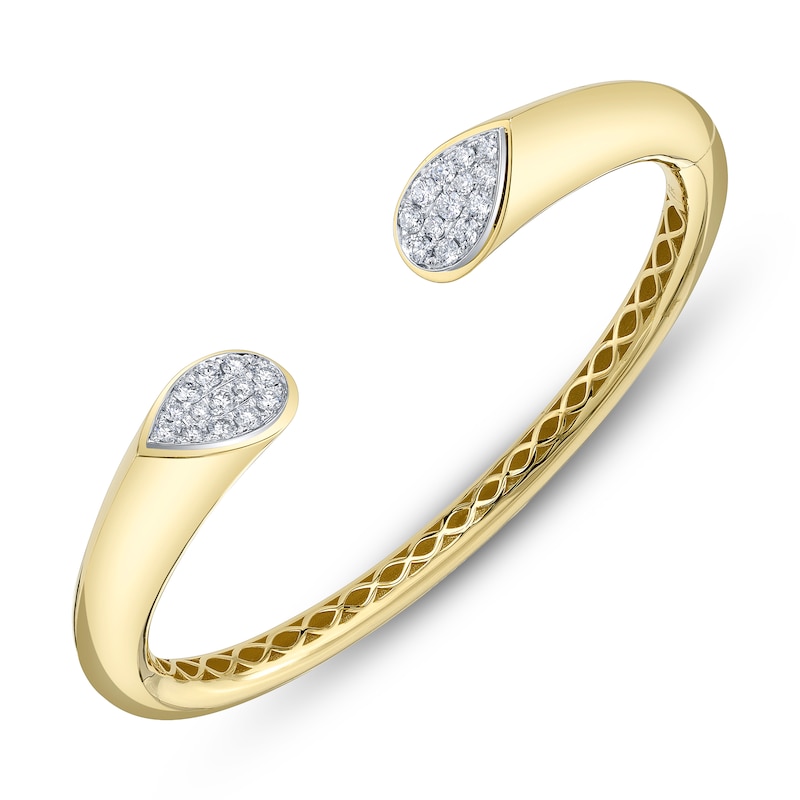 Main Image 2 of Shy Creation Diamond Cuff Bangle Bracelet 7/8 ct tw 14K Yellow Gold SC22009370V2ZM