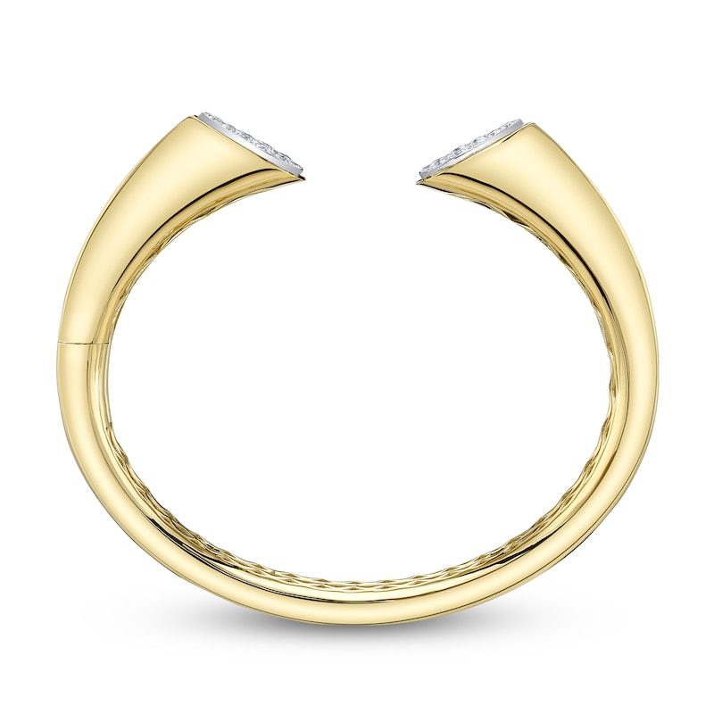 Main Image 3 of Shy Creation Diamond Cuff Bangle Bracelet 7/8 ct tw 14K Yellow Gold SC22009370V2ZM