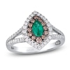 Thumbnail Image 1 of Le Vian Pear-Shaped Natural Emerald Halo Ring 1/2 ct tw Diamonds 14K Vanilla Gold