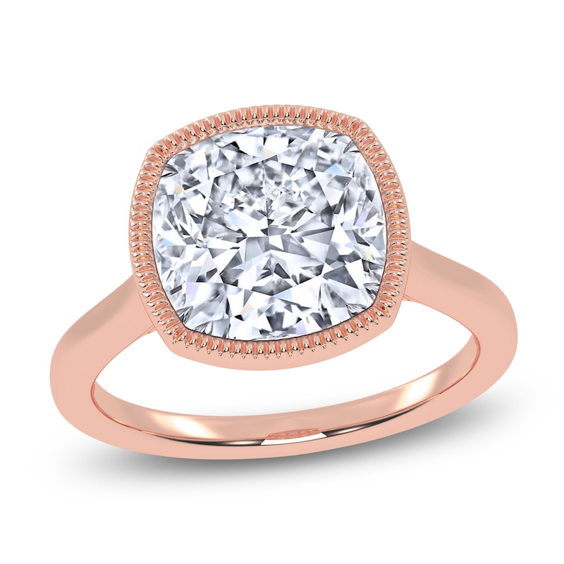 Main Image 1 of Cushion-Cut Lab-Grown Diamond Engagement Ring 5 ct tw 14K Rose Gold