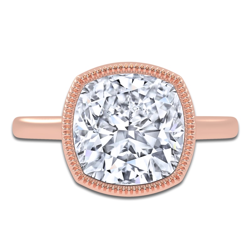 Main Image 3 of Cushion-Cut Lab-Grown Diamond Engagement Ring 5 ct tw 14K Rose Gold