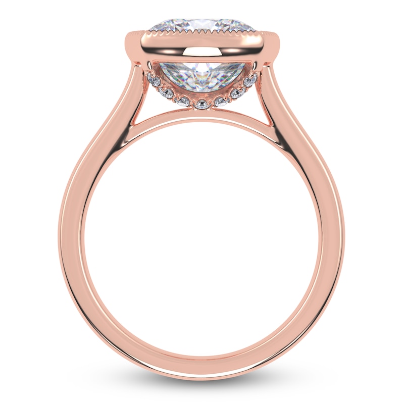 Main Image 4 of Cushion-Cut Lab-Grown Diamond Engagement Ring 5 ct tw 14K Rose Gold