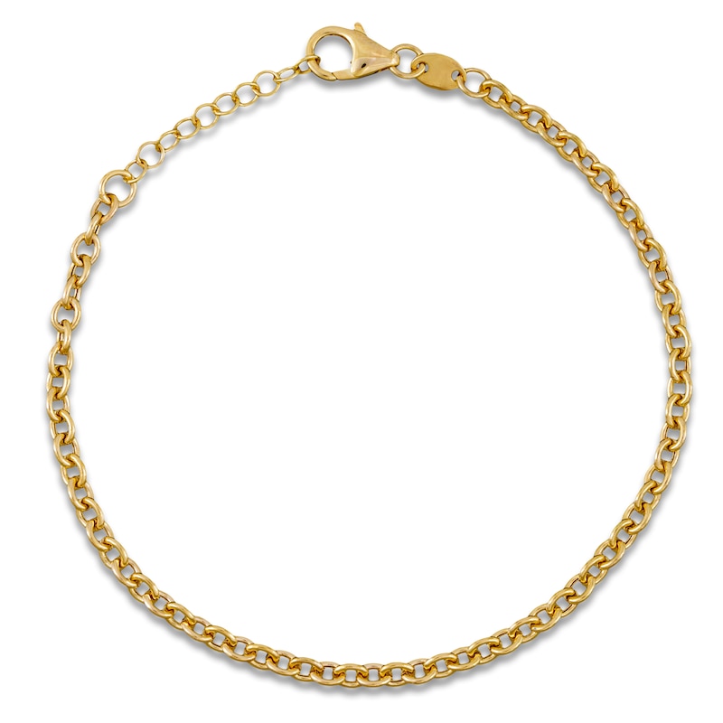 Main Image 1 of 3.15mm Diamond-Cut Rolo Chain Bracelet Hollow 10K Yellow Gold 7"